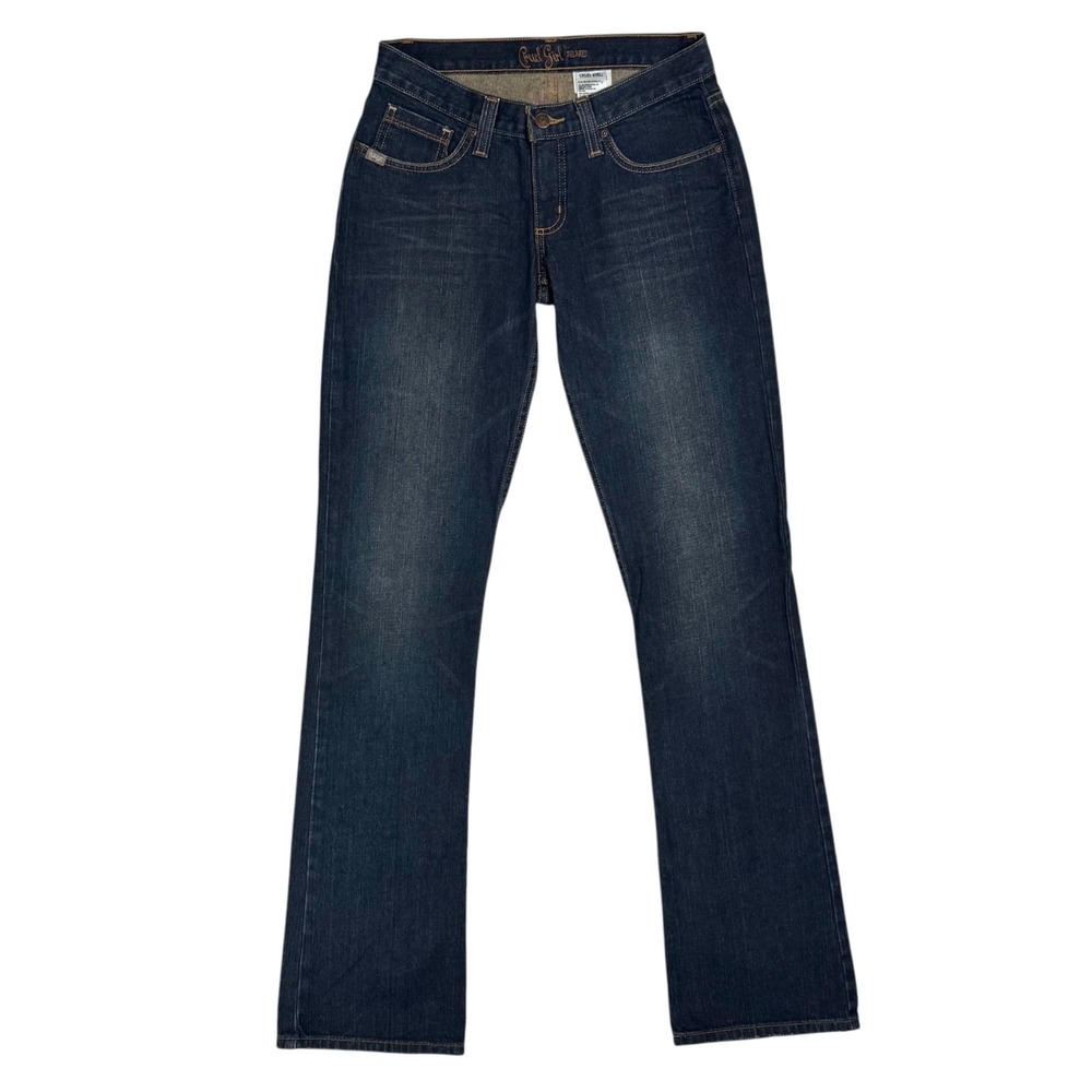Cruel Girl Low Rise Bootcut Jeans Size 3 Long Western Embroidered Dark Wash 3 XL